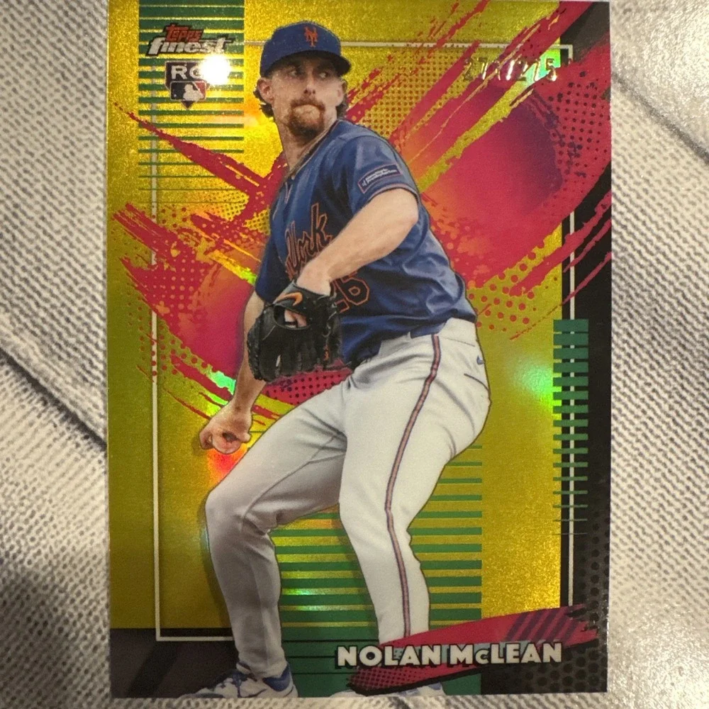 2026 Topps Finest Nolan McLean RC /275 RARE Yellow Refractor Mets Rookie #240